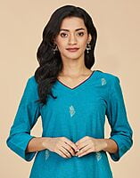 Cotton Embroidered Long Kurta Cotton Embroidered Long Kurta