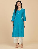 Cotton Embroidered Long Kurta Cotton Embroidered Long Kurta