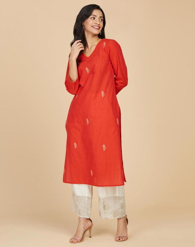 Cotton Embroidered Long Kurta Cotton Embroidered Long Kurta