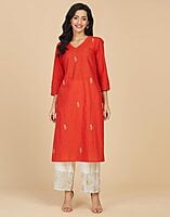 Cotton Embroidered Long Kurta Cotton Embroidered Long Kurta