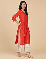 Cotton Embroidered Long Kurta Cotton Embroidered Long Kurta