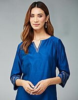 Cotton Silk Woven Long Kurta Cotton Silk Woven Long Kurta