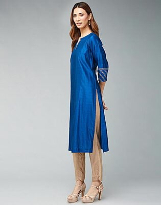 Cotton Silk Woven Long Kurta Cotton Silk Woven Long Kurta