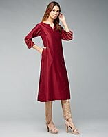 Cotton Silk Woven Long Kurta Cotton Silk Woven Long Kurta