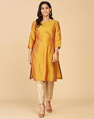 Cotton Silk Printed Long Kurta