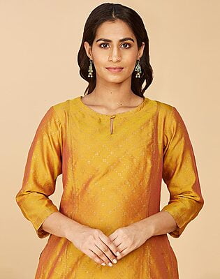 Cotton Silk Printed Long Kurta Cotton Silk Printed Long Kurta